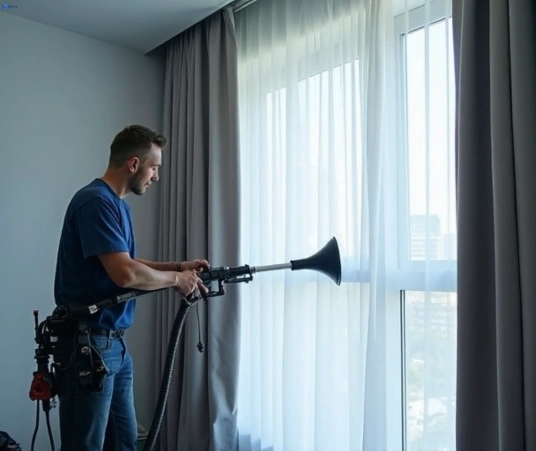 Professional commercial curtain cleaning process equipment Matty Curtain Cleaning smeaton-grange-nsw