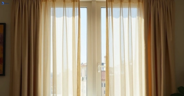 Dusty and dull curtains in smeaton-grange-nsw before steam cleaning